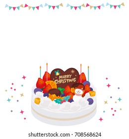 Christmas cake illustration set