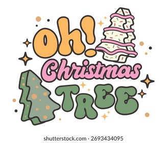 Vetor de ilustração de bolo de Natal, árvore de Natal