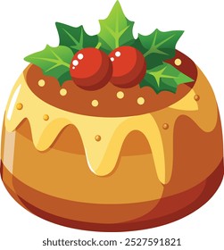 Navidades Arte vectorial de pudín de pastel
