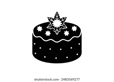 Christmas cake this is editable eps file vector silhouette illustration 