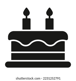 Christmas cake vector Glyph icon isolate on white background