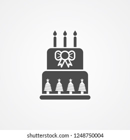 Christmas cake vector icon sign symbol