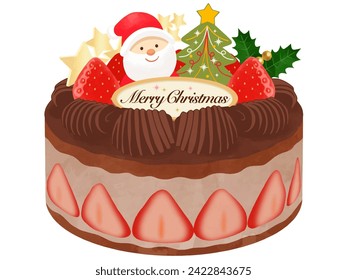 Christmas cake vector illustration chocolate