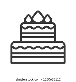 Christmas cake vector, Christmas related line design icon