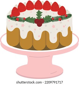 Christmas cake,Christmas background. Wrapping paper. Christmas print supplies. Christmas party happy people celebrating Christmas flat illustration