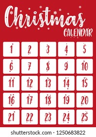 Christmas Calendar, advent calendar, number