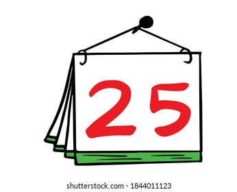 Christmas Calendar art Decoration. Calendar Christmas clip art collection