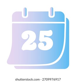 Weihnachtskalender, Farbverlauf-Symbol, Vektorgrafik