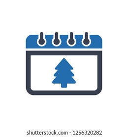 Christmas calendar icon