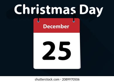 Christmas calendar icon with Christmas day. Christmas concept.