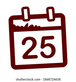 icono del calendario de Navidad. icono del vector plano - ilustración del icono del calendario navideño aislado en blanco