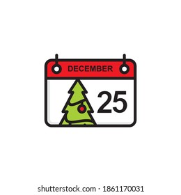 Christmas calendar icon isolated on white background