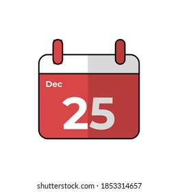 Christmas Calendar Icon Vector Flat Background