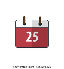 Christmas Calendar Icon Vector Flat Background