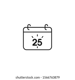 christmas calendar icon vector on a white background