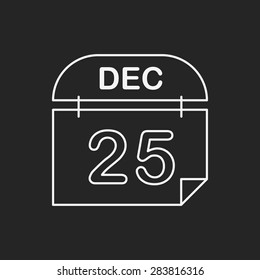 Christmas calendar line icon