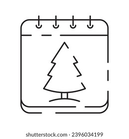 Christmas calendar line icon. Enchanting Happy New Year Calendar vector