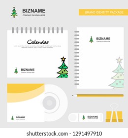 Christmas calendar Logo, Calendar Template, CD Cover, Diary and USB Brand Stationary Package Design Vector Template