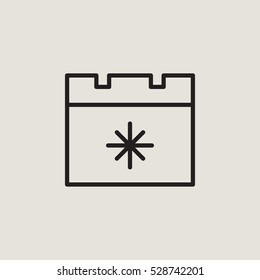 Christmas Calendar Outline Vector Icon