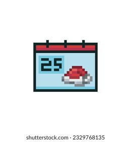 Christmas calendar, pixel art holiday