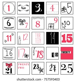 christmas calendar printable template
