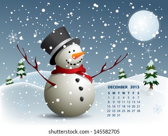 Christmas Calendar with Snowman