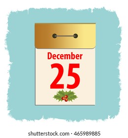 christmas calendar. template postcard greeting. new year vector illustration