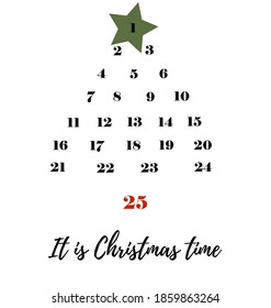 calendario navideño, vector. diseño de letras. pirateo postal