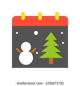 Christmas calendar vector, Christmas related flat design icon