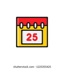 Christmas Callender icon flat style