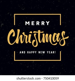 Christmas calligraphy. Christmas creative typography. Holiday greeting card. Vector illustration