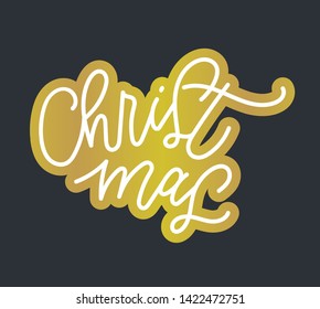 Christmas calligraphy phrase. Modern lettering for cards, posters, t-shirts, etc. Christmas hand drawn lettering. Holiday sketch banner, poster, greeting card design element. Winter holiday banner.