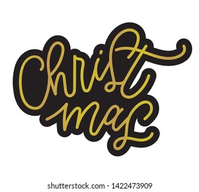 Christmas calligraphy phrase. Modern lettering for cards, posters, t-shirts, etc. Christmas hand drawn lettering. Holiday sketch banner, poster, greeting card design element. Winter holiday banner.