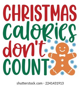 Christmas Calories Don't Count Tree Winter Forest Leopard Tree Vector Holiday Card Porch Sign