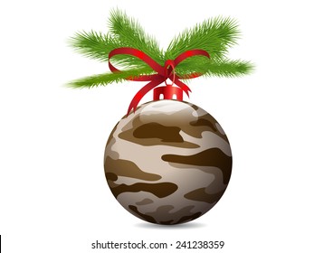 Christmas Camouflage ball.Vector