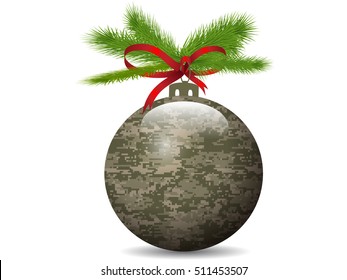 Christmas Camouflage ball.Vector