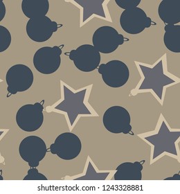 Christmas camouflage of various shades of beige and blue colors. It is a colorful seamless pattern that can be used as a camo print for clothing and background and backdrop or computer wallpaper