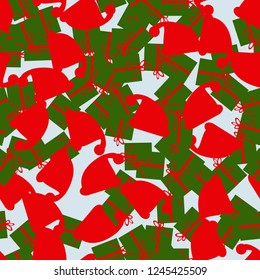 Christmas camouflage of various shades of blue, red and green colors. It is a colorful seamless pattern that can be used as a camo print for clothing and background and backdrop or computer wallpaper