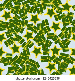 Christmas camouflage of various shades of blue, yellow and green colors. It is a colorful seamless pattern that can be used as a camo print for clothing and background or computer wallpaper
