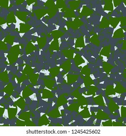 Christmas camouflage of various shades of blue and green colors. It is a colorful seamless pattern that can be used as a camo print for clothing and background and backdrop or computer wallpaper