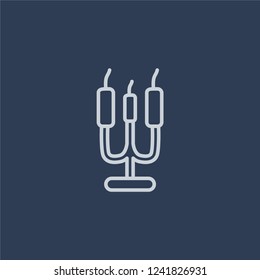 christmas candelabra icon. christmas candelabra linear design concept from Christmas collection. Simple element vector illustration on dark blue background.