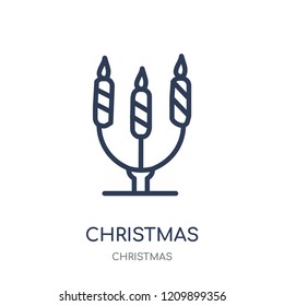 christmas candelabra icon. christmas candelabra linear symbol design from Christmas collection. Simple outline element vector illustration on white background.
