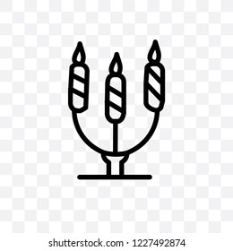christmas candelabra vector linear icon isolated on transparent background, christmas candelabra transparency concept can be used for web and mobile
