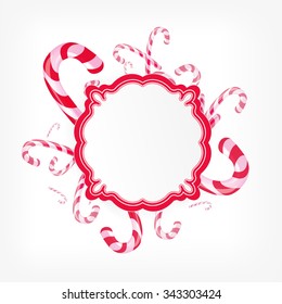 christmas candies background red and white vector illustration