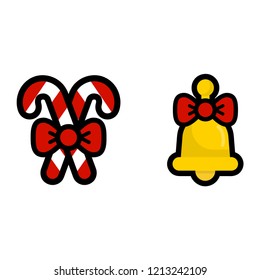 christmas candies and christmas bell vector image