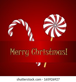 Christmas candies. Vector xmas background