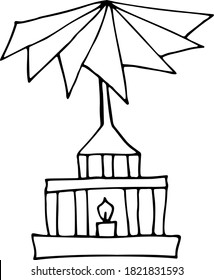 Christmas candle carousel, hand drawn vector illustration
