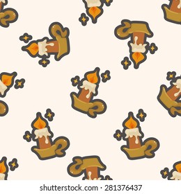 Christmas candle , cartoon seamless pattern background