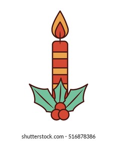 christmas candle decorative icon vector illustration design