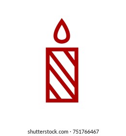 Christmas candle decorative icon. Vector hand drawn illustration